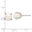 Sterling Silver Polished/Twisted CZ and Synthetic Pearl Post Earrings
