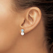 Sterling Silver Polished Blue CZ and 6-6.5mm Glass Pearl Post Earrings - Birthstone Company