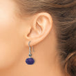 Sterling Silver Polished/Antiqued Faceted Purple Jade Dangle Earrings