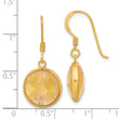 Sterling Silver Gold-plated Polished Round Red Aventurine Dangle Earrings