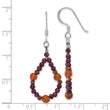 Sterling Silver Carnelian/Garnet/Hematite Teardrop Dangle Earrings