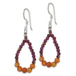 Sterling Silver Carnelian/Garnet/Hematite Teardrop Dangle Earrings