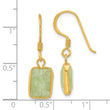 Sterling Silver Gold-plated Polished Green Prehnite Dangle Earrings