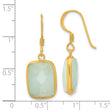 Sterling Silver Gold-plated Polished Rectangular Amazonite Dangle Earrings
