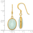 Sterling Silver Gold-plated Polished Oval Amazonite Dangle Earrings