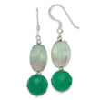 Sterling Silver Polished Aventurine & Fluorite Dangle Earrings
