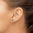 Sterling Silver RH-plated Polished/Beaded Black Spinel Circle Post Earrings - Birthstone Company
