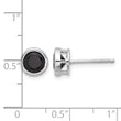 Sterling Silver Rhodium-plated Polished Black Spinel Bezel Stud Earrings - Birthstone Company