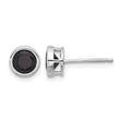 Sterling Silver Rhodium-plated Polished Black Spinel Bezel Stud Earrings - Birthstone Company