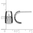 Sterling Silver RH-plated Polished Black Spinel Post C-Hoop Earrings - Birthstone Company
