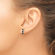 Sterling Silver RH-plated Black Spinel/Created White Sapphire Post Earrings - Birthstone Company