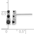 Sterling Silver RH-plated Black Spinel/Created White Sapphire Post Earrings - Birthstone Company