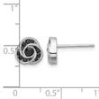 Sterling Silver Rhod-plated Polished Black Spinel Love Knot Post Earrings - Birthstone Company