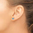 Sterling Silver Polished Turquoise Bezel Stud Earrings - Birthstone Company