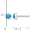 Sterling Silver Polished Turquoise Bezel Stud Earrings - Birthstone Company