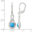 Sterling Silver Polished Turquoise Knot Leverback Dangle Earrings - Birthstone Company
