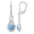 Sterling Silver Polished Turquoise Knot Leverback Dangle Earrings - Birthstone Company