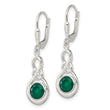 Sterling Silver Polished Green Onyx Knot Leverback Dangle Earrings - Birthstone Company