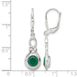 Sterling Silver Polished Green Onyx Knot Leverback Dangle Earrings - Birthstone Company