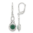 Sterling Silver Polished Green Onyx Knot Leverback Dangle Earrings - Birthstone Company