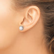 Sterling Silver Rhodium-plated Polished Round Created Opal Post Earrings - Birthstone Company