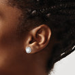 Sterling Silver Rhod-plated Polished Created Opal Swirl Circle Post Earring - Birthstone Company