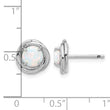Sterling Silver Rhod-plated Polished Created Opal Swirl Circle Post Earring - Birthstone Company