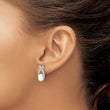 Sterling Silver Rhodium-plated Polished CZ & Created Opal 'X' Post Earrings