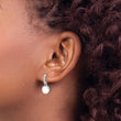 Sterling Silver RH-plated Polished CZ & Created Opal Post Dangle Earrings - Birthstone Company