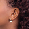 Sterling Silver RH-plated Polished CZ & Created Opal Post Dangle Earrings