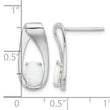 Sterling Silver Rhodium-plated Polished Created Opal Oval Post Earrings - Birthstone Company