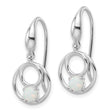 Sterling Silver Rhod-plated Polished Created Opal Circles Dangle Earrings - Birthstone Company
