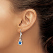 Sterling Silver Polished Blue Opal Knot Leverback Dangle Earrings - Birthstone Company