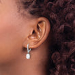 Sterling Silver RH-plated CZ & Oval Cr. Opal Leverback Dangle Earrings