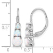 Sterling Silver Rhodium-plated Polished Created Opal Leverback Earrings - Birthstone Company