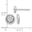 Sterling Silver Rhodium-plated CZ Cluster w/ Halo Jacket Post Earrings - Birthstone Company