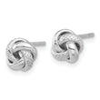 Sterling Silver Rhodium-plated Polished/Textured Love Knot Post Earrings