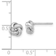 Sterling Silver Rhodium-plated Polished/Textured Love Knot Post Earrings