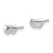 Sterling Silver Rhodium-plated Polished Double Heart Post Earrings