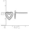 Sterling Silver Rhodium-plated Open Heart Post Earrings