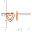 Sterling Silver Rose-tone Open Heart Post Earrings