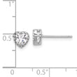Sterling Silver Rhodium-plated CZ Heart Post Earrings