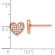 Sterling Silver Rose-tone Pav‚ CZ Heart Post Earrings