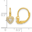 Sterling Silver Gold-tone CZ Heart Leverback Earrings - Birthstone Company