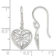 Sterling Silver E-coated with CZ Heart Shepherd Hook Dangle Earrings - Birthstone Company