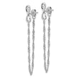 Sterling Silver Rhodium-plated Infinity with Twisted Chain Post Earrings