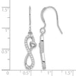 Sterling Silver Rhodium-plated Polished CZ Infinity Heart Dangle Earrings - Birthstone Company