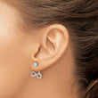 Sterling Silver Rhodium-plated Drop Infinity Jacket CZ Post Earrings