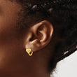 Sterling Silver Gold-tone Heart Hinged Hoop Earrings