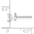 Sterling Silver E-Coating Moon Post Earrings